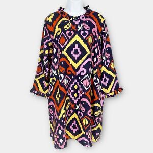 BOHO CHIC NWT Navy Geomatric Daytime DressStyle 226573- size L- career office